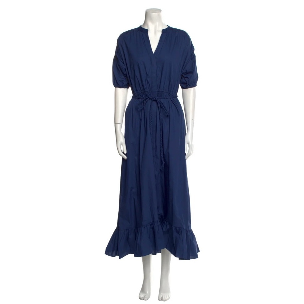 NWT MISA Los Angeles Dress,BlueRuffle & BraideAccents